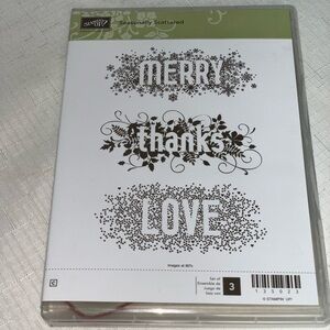 STAMPIN' UP! Seasonally Scattered Cling Stamp Set 3  Retired Christmas Holiday